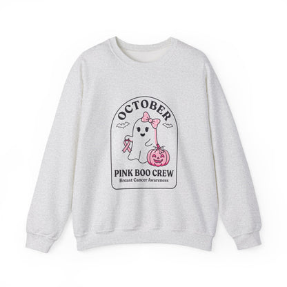 Pink Boo Crew Breast Cancer Awareness Sweatshirt | October Ribbon