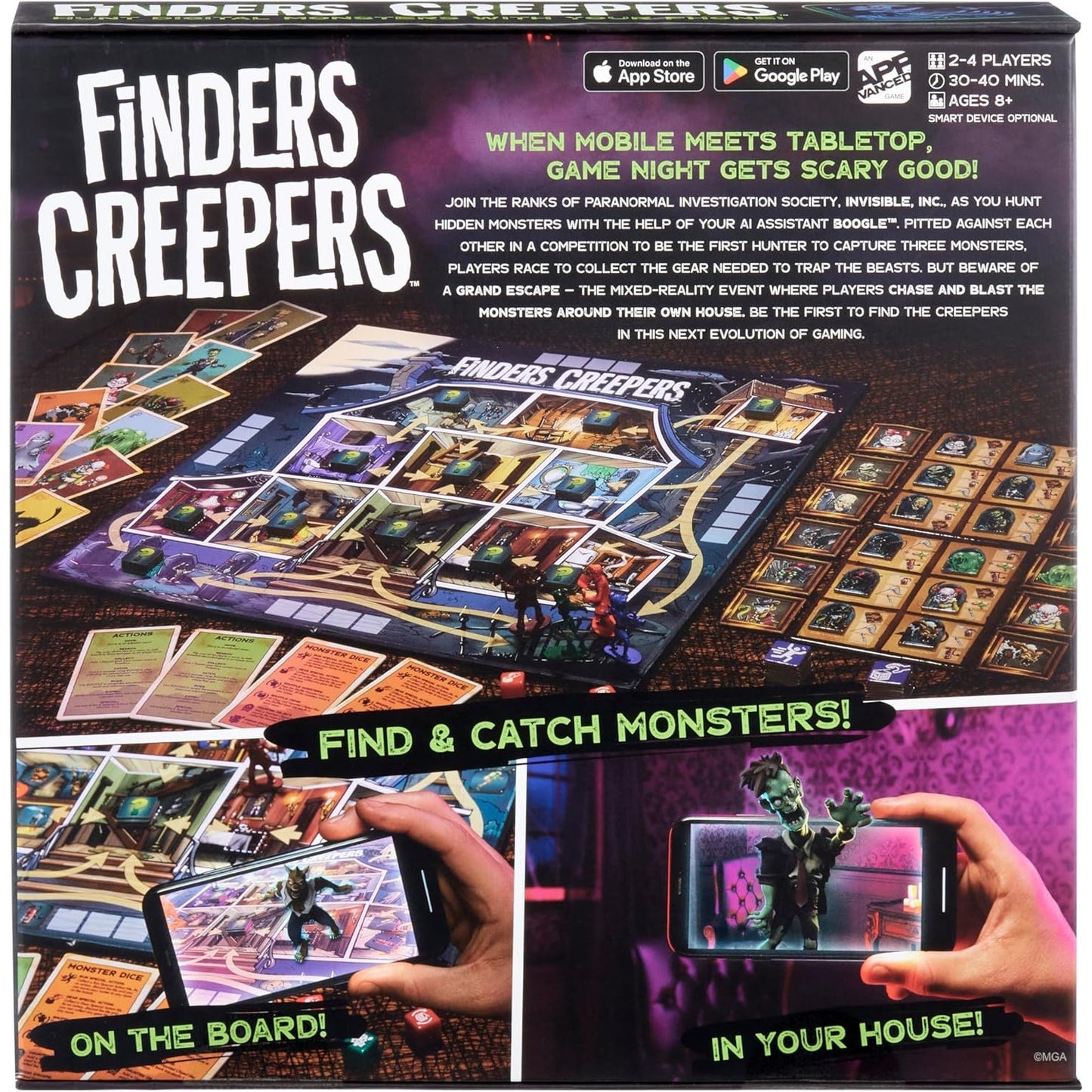 Finders Creepers Board Game App-Vanced Game Hunt Digital Monsters w/ Your Phone