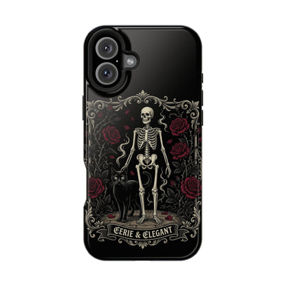 Eerie & Elegant Skeleton Phone Case — Magnetic Impact-Resistant