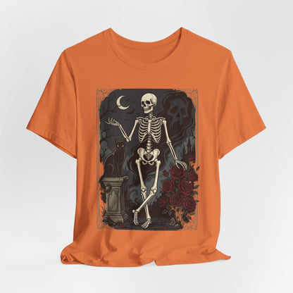 Skeleton Vintage Tarot Tee – Retro Gothic Skull Shirt