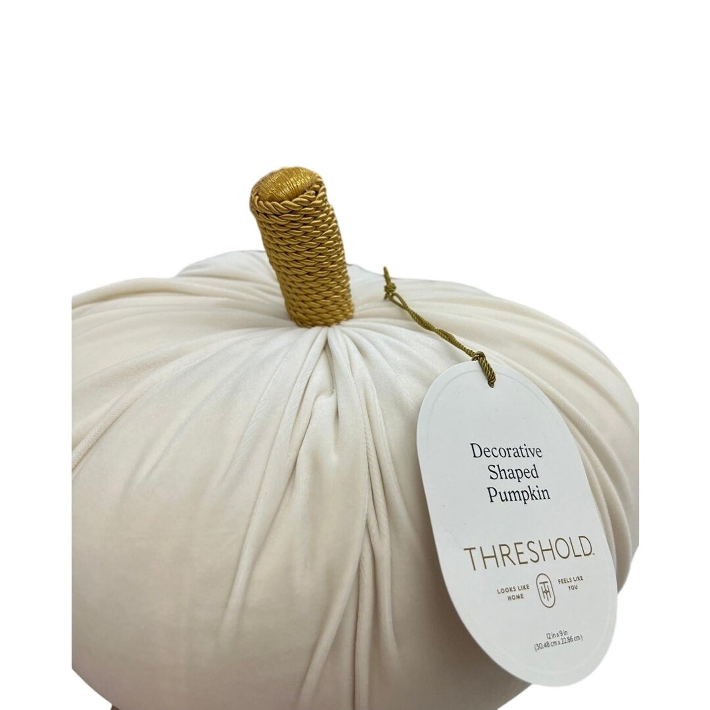 Velvet Pumpkin Throw Pillow by Threshold Fall & Halloween NEW NWT Cream/White