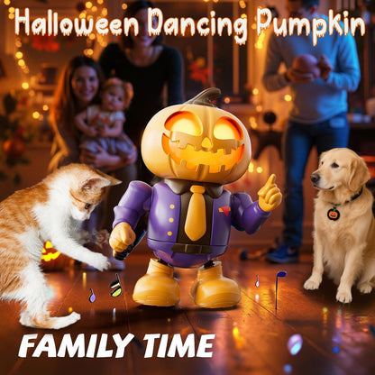 Halloween Pumpkin Dancing Robot Plays Spooky Music and Lights Up Eyes