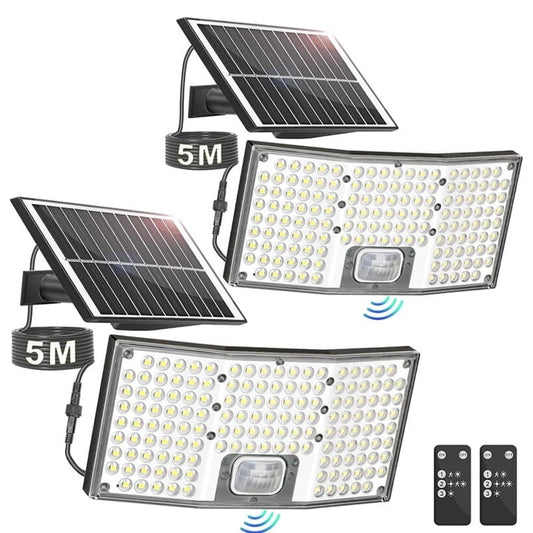 Solar Lights Outdoor 2 Pack 5500LM Motion Sensor Solar Flood Lights Security Lights