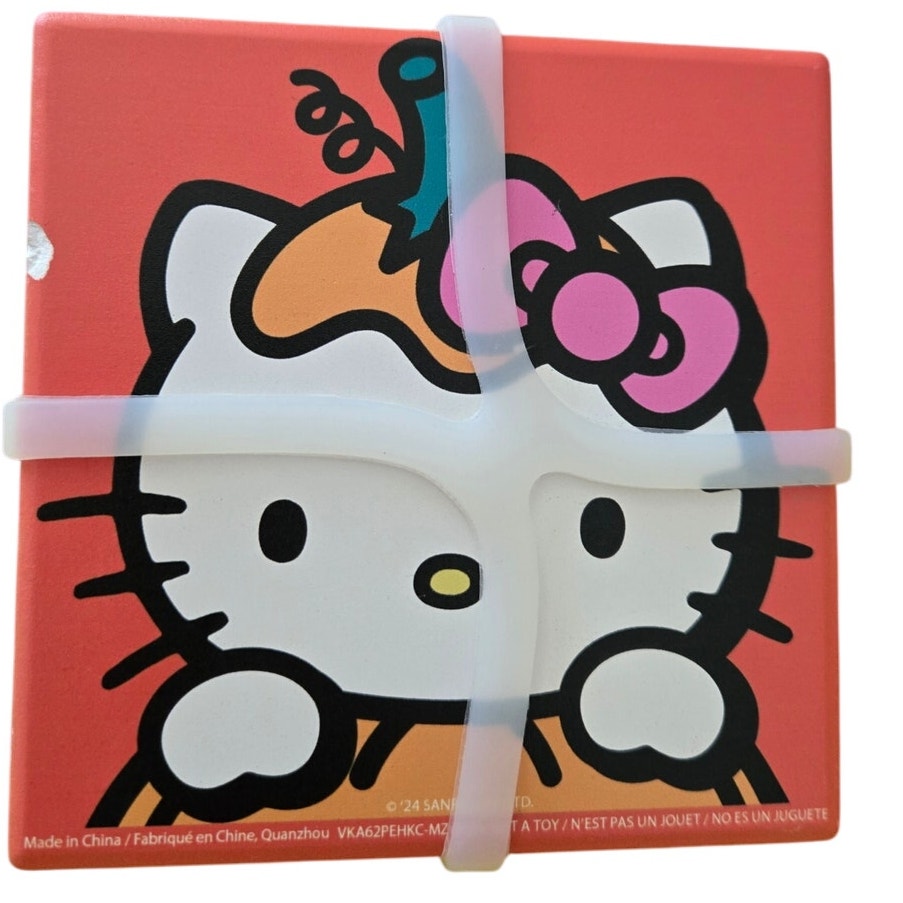 Sanrio Hello Kitty Ceramic Halloween Coasters Set of 4 Mummy Pumpkin