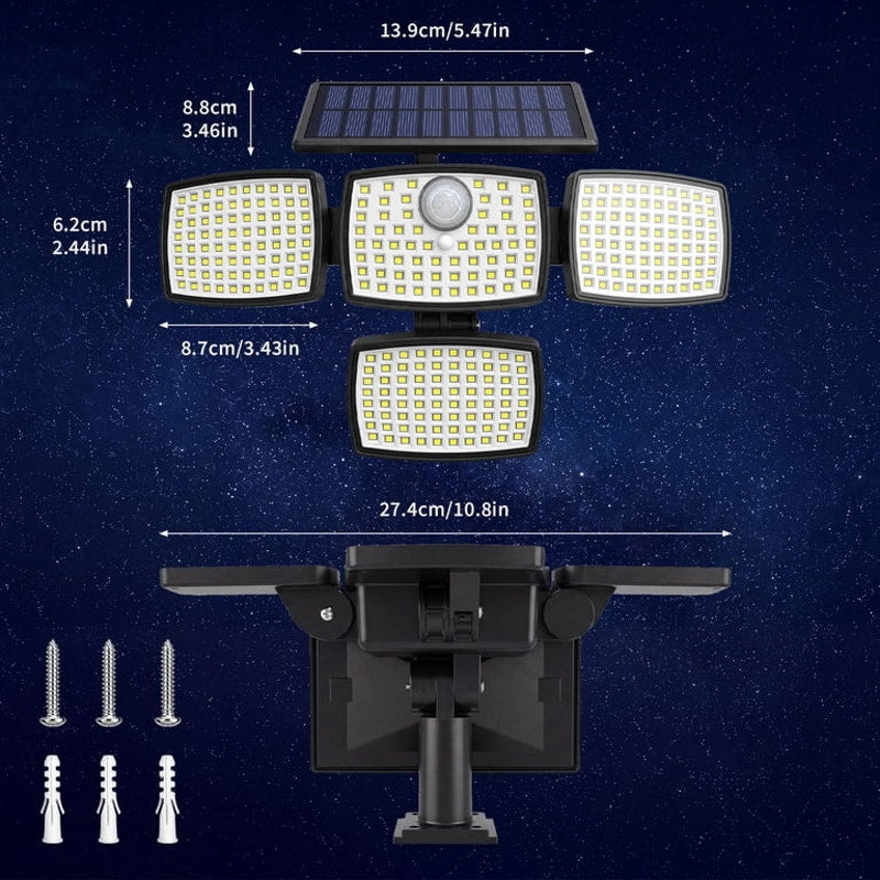 Solar Outdoor Lights 4500LM 306LED Motion Sensor Security Light