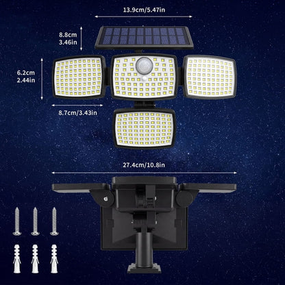 Solar Outdoor Lights 4500LM 306LED Motion Sensor Security Light