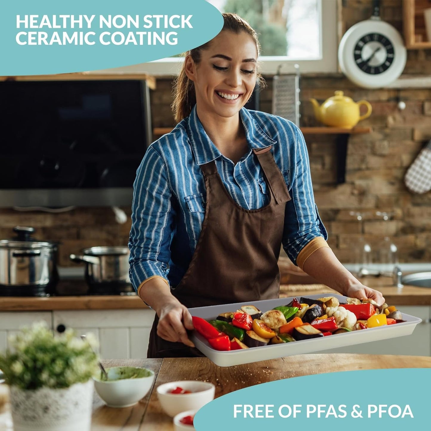 Nonstick Ceramic Baking Sheet Cookie Sheet - Set of 2