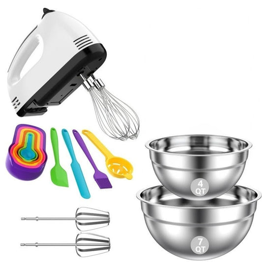 7-Speed Electric Hand Mixer and Mixing Bowl set