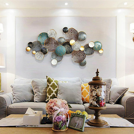 Large Boho Lotus Leaf Metal 3D Stacked Flower Wall Art Decor Decoration 52.5" x 26.5"