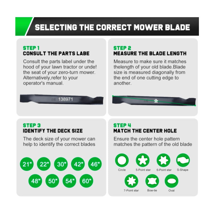 High Lift 5 Star Replacement Blades for Craftsman 42 inch Mower