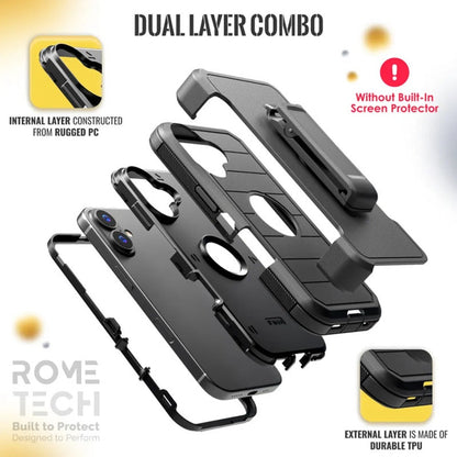 Apple iPhone 17 Defender Case 4 Layers w/ 360-Degree Swivel Belt Clip