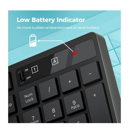 Wireless Keyboard and Mouse Combo, 2.4G Full-Sized Ergonomic Keyboard