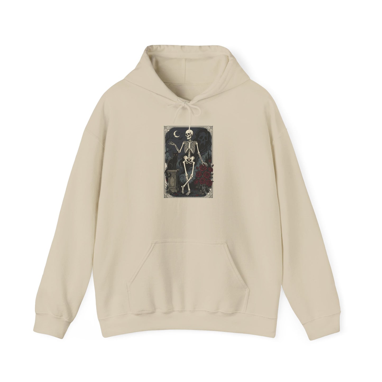 Gothic Skeleton Art Hoodie — Vintage Memento Mori Skull Design