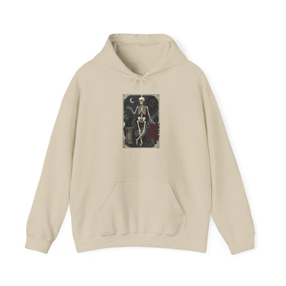 Gothic Skeleton Art Hoodie — Vintage Memento Mori Skull Design