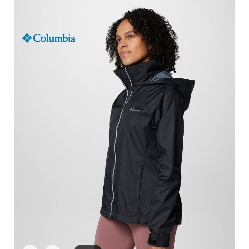Columbia Women's Switchback™ IV Jacket Rain Size M Medium Black Packable Omni-Shield