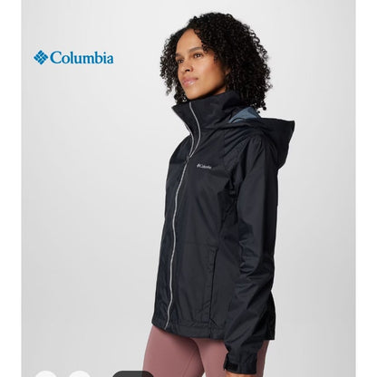 Columbia Women's Switchback™ IV Jacket Rain Size M Medium Black Packable Omni-Shield