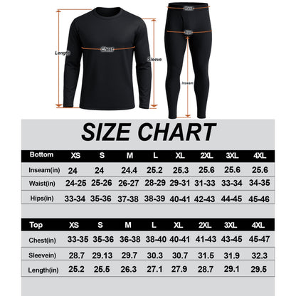 Thermal Underwear Long Johns for Men's (or Big Boys) Size XS Extra Small