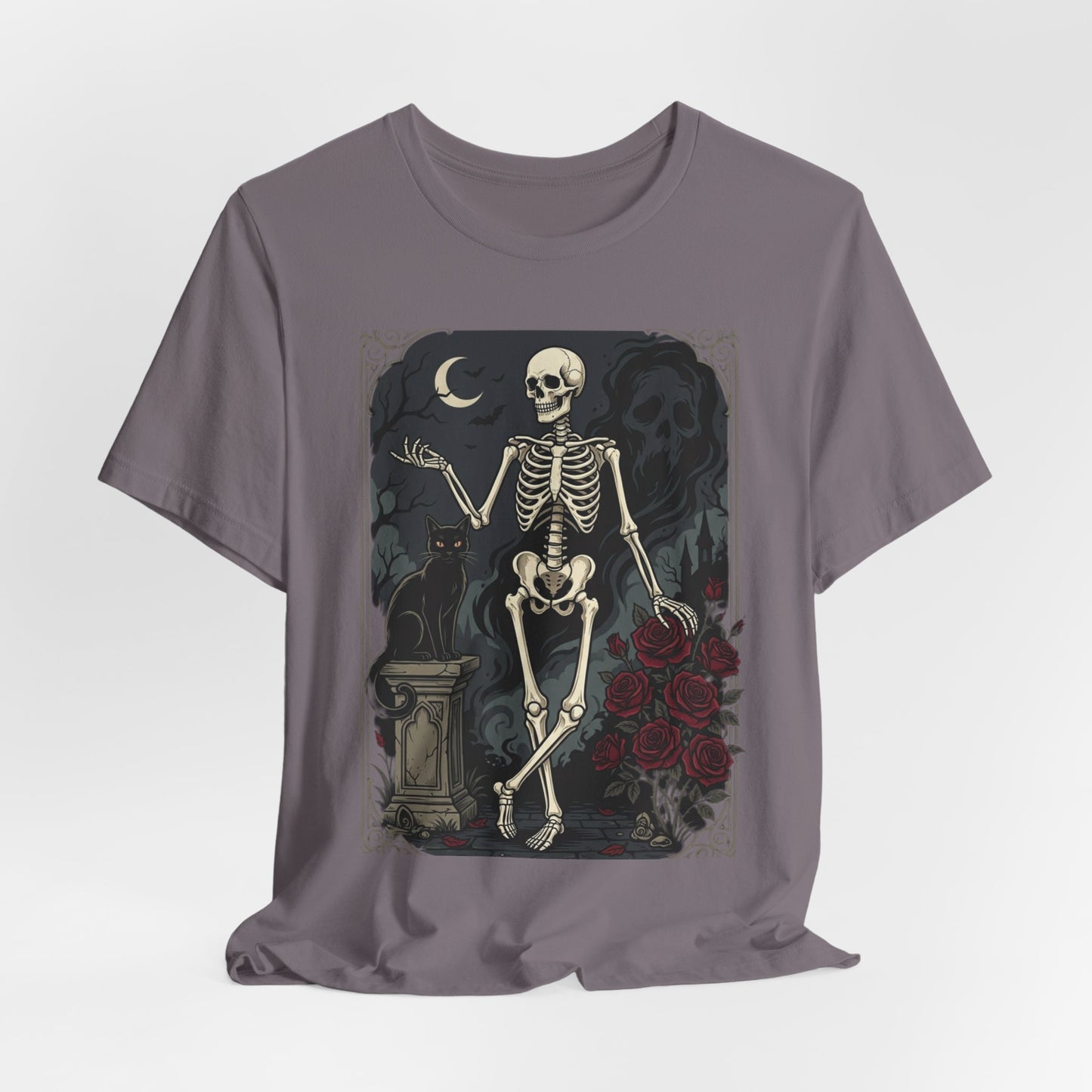 Skeleton Vintage Tarot Tee – Retro Gothic Skull Shirt
