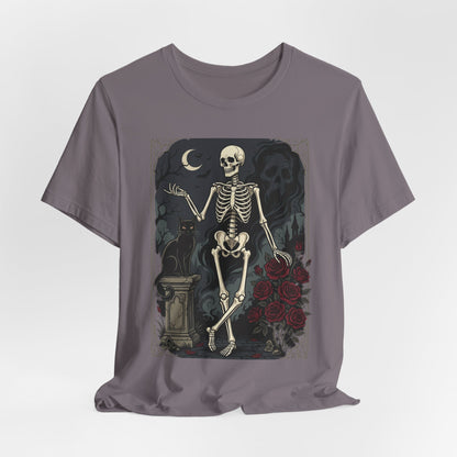 Skeleton Vintage Tarot Tee – Retro Gothic Skull Shirt