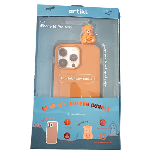 Halloween Bear O Lantern Phone Case Compatible w/ Iphone 16 Pro Max