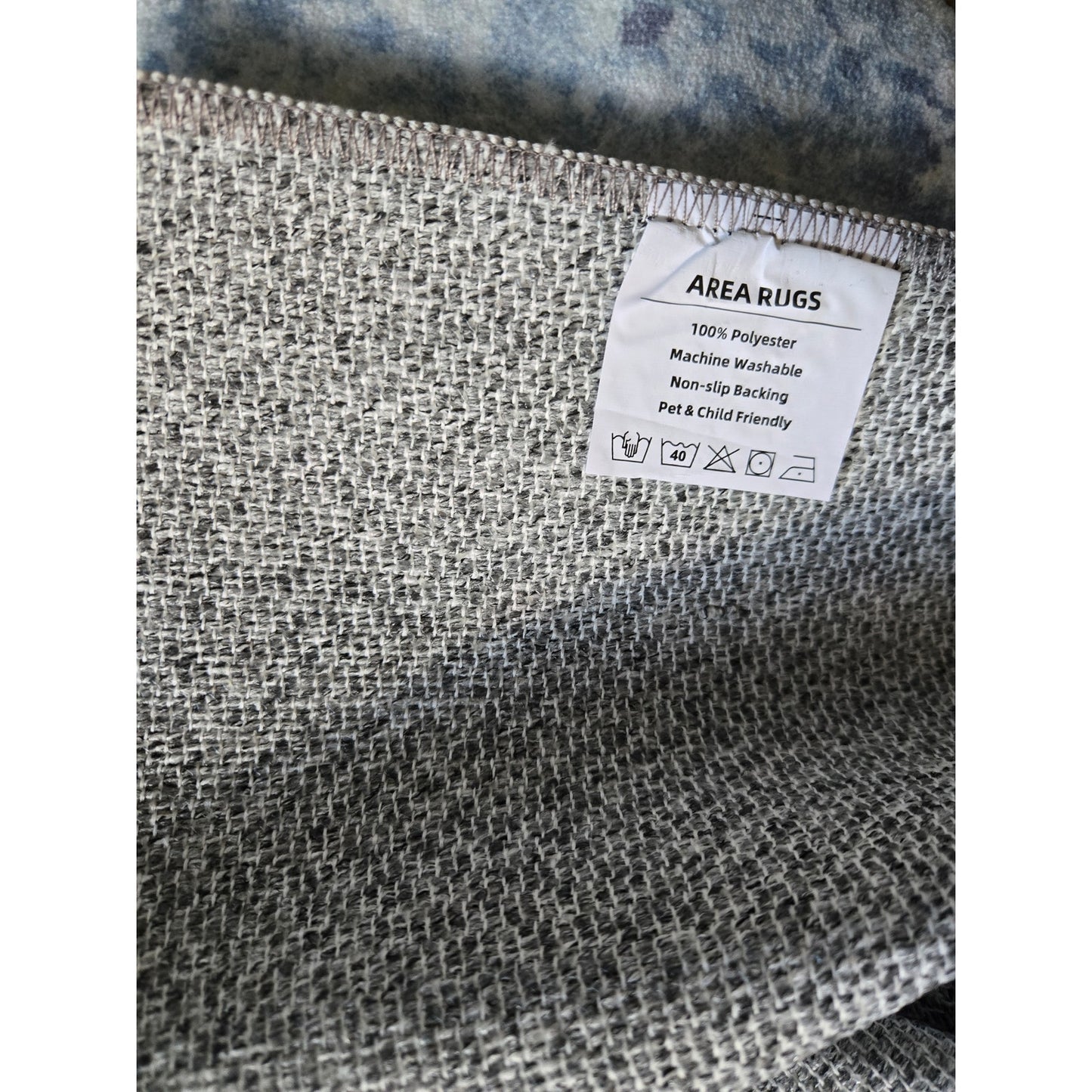 Blue Area Rug 8x10 Machine Washable Rug Vintage Traditional Floor rug