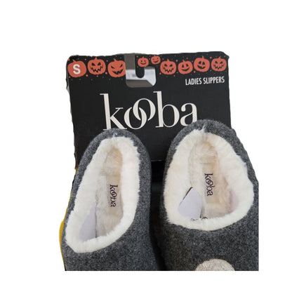 Kooba Women's Halloween Ghost Slippers - Gray & White Furry - Size Small (5-6) - New