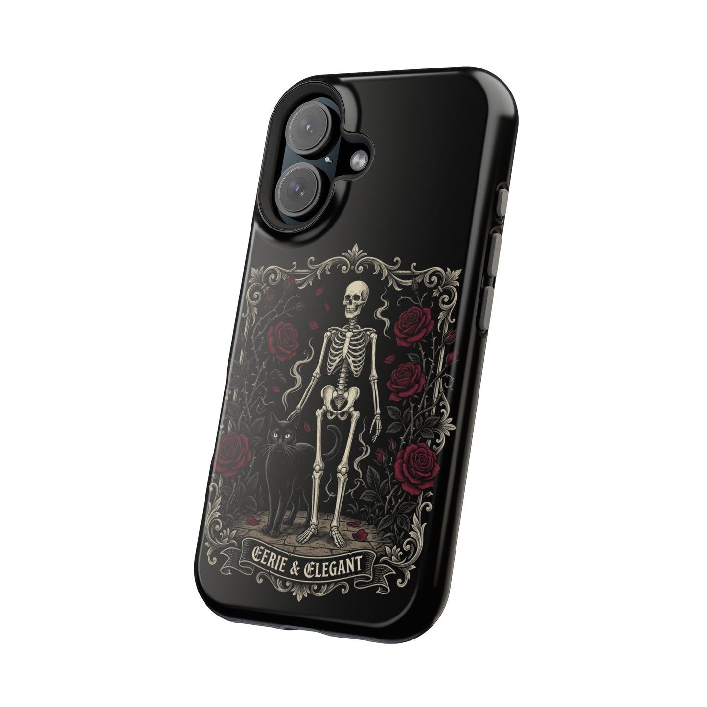 Eerie & Elegant Skeleton Phone Case — Magnetic Impact-Resistant