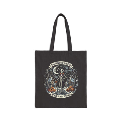 Vintage Botanical Crest Tote Bag | Floral Wreath Illustration