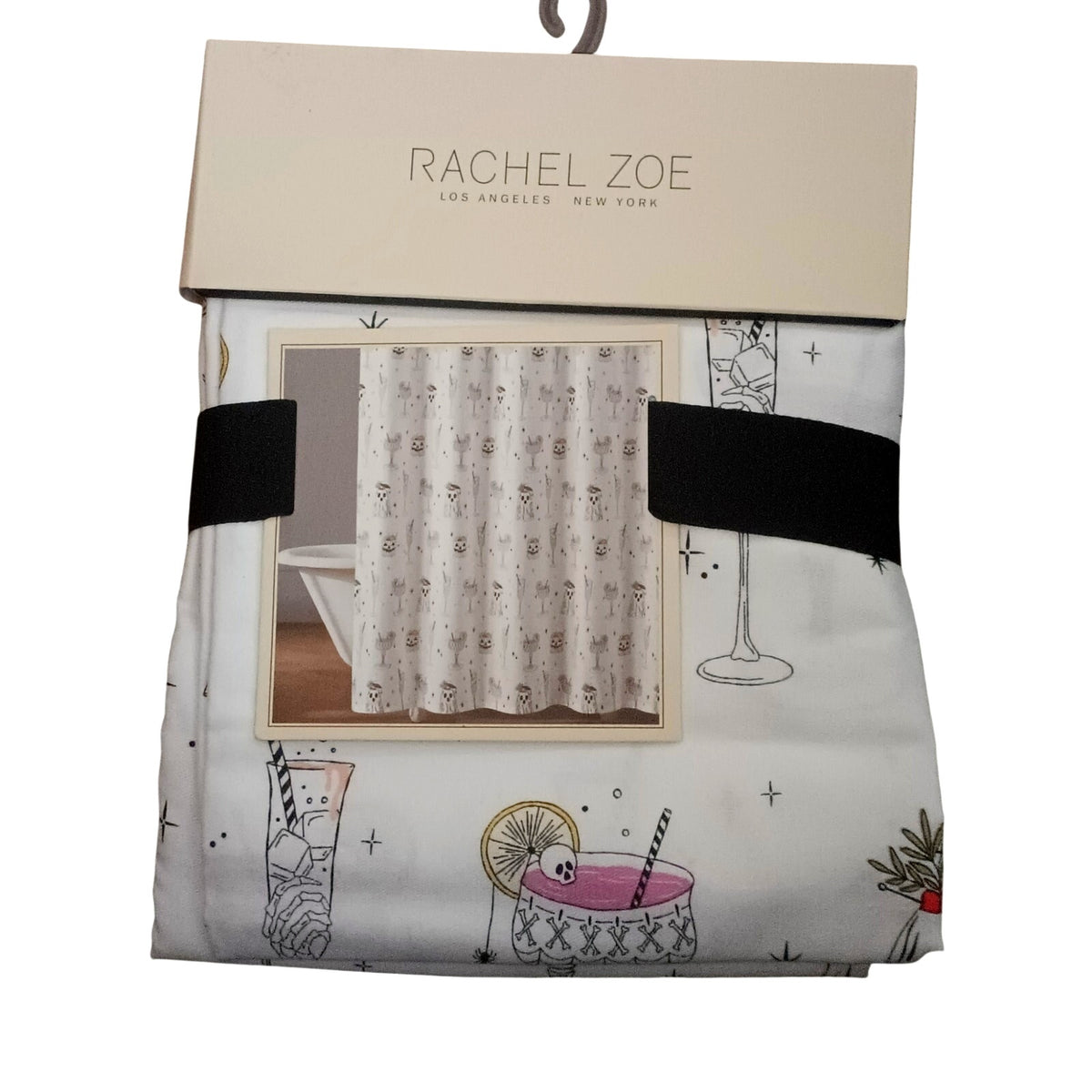Rachel Zoe Halloween Summerween Pumpkin Ghost Cocktail Shower Curtain