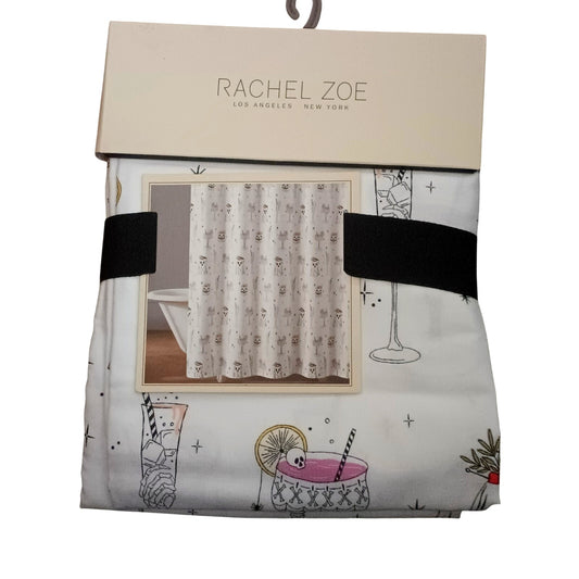 Rachel Zoe Halloween Summerween Pumpkin Ghost Cocktail Shower Curtain