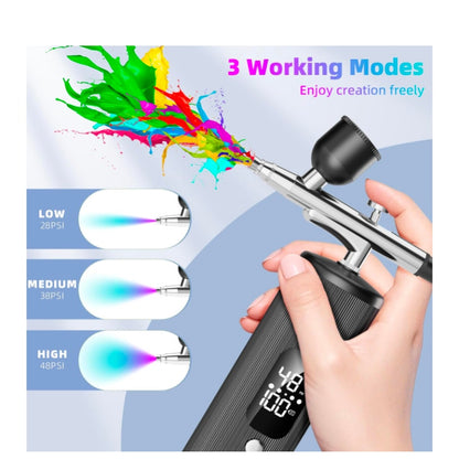 Airbrush Kit 48PSI Compressor Non-Clogging 6000mAh rechargeable Makeup, Cake Decorating, Make-Up