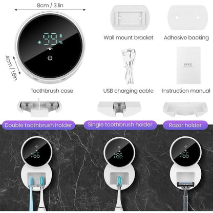 Smart Wall Mounted Toothbrush Holder & Cleaner