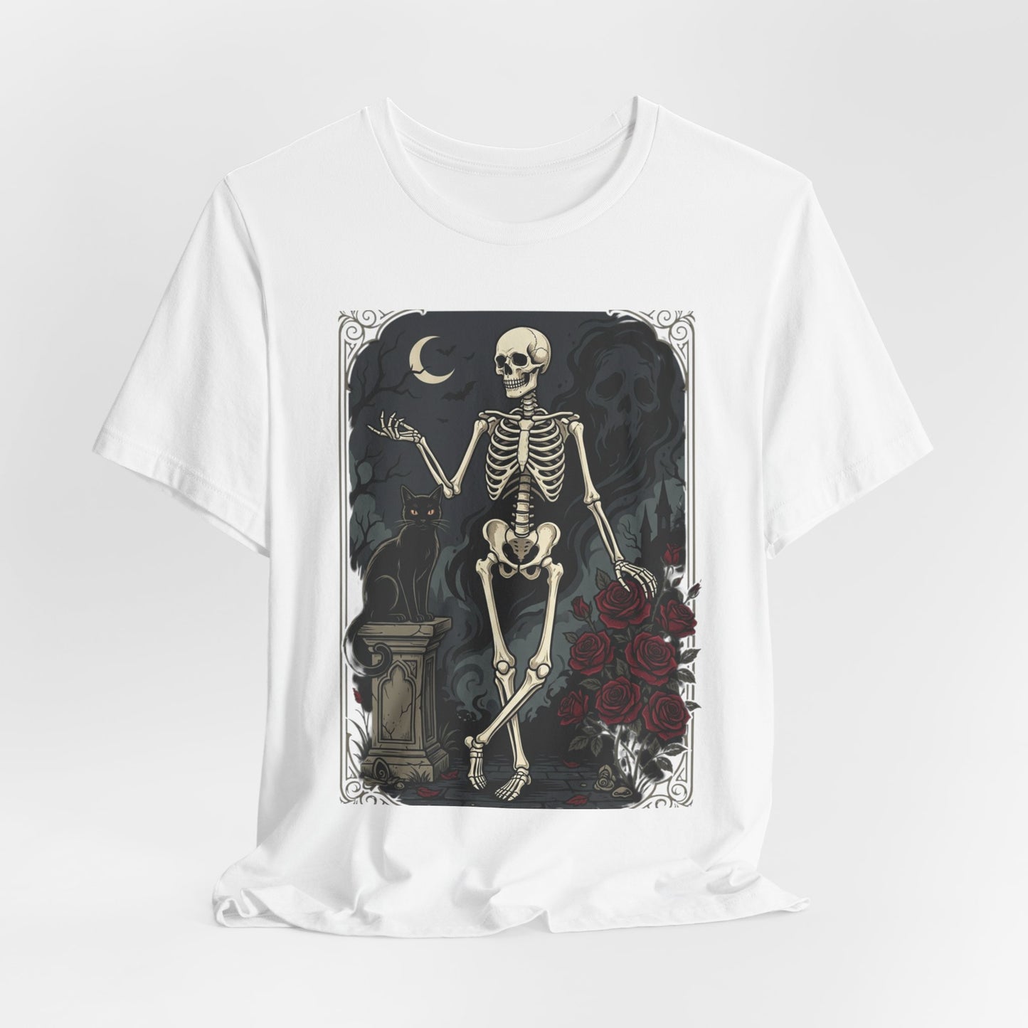 Skeleton Vintage Tarot Tee – Retro Gothic Skull Shirt