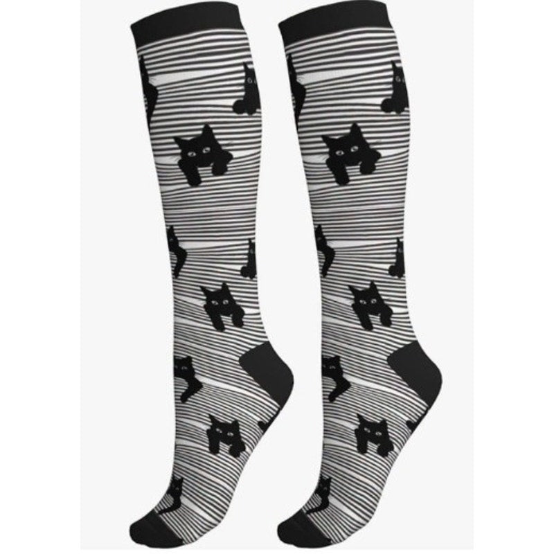 Cats Compression Socks Women Men 15-20mmHg Athletic Running Cycling One Size Cat