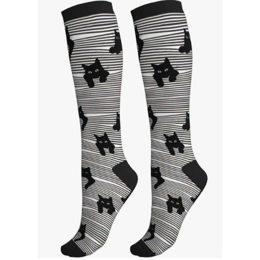 Cats Compression Socks Women Men 15-20mmHg Athletic Running Cycling One Size Cat