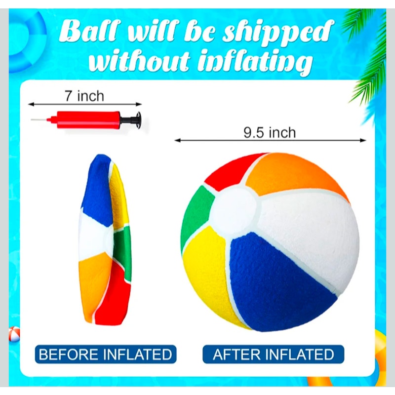 2 Pc Dog Water Toys Giant Pet 9.5 Beach Ball Pool Toy