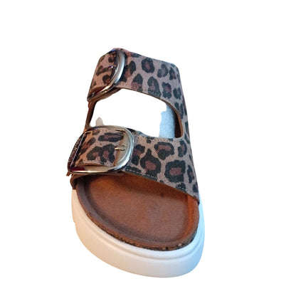Jazmin Brown Leopard Platform Sandals Women's Size 6