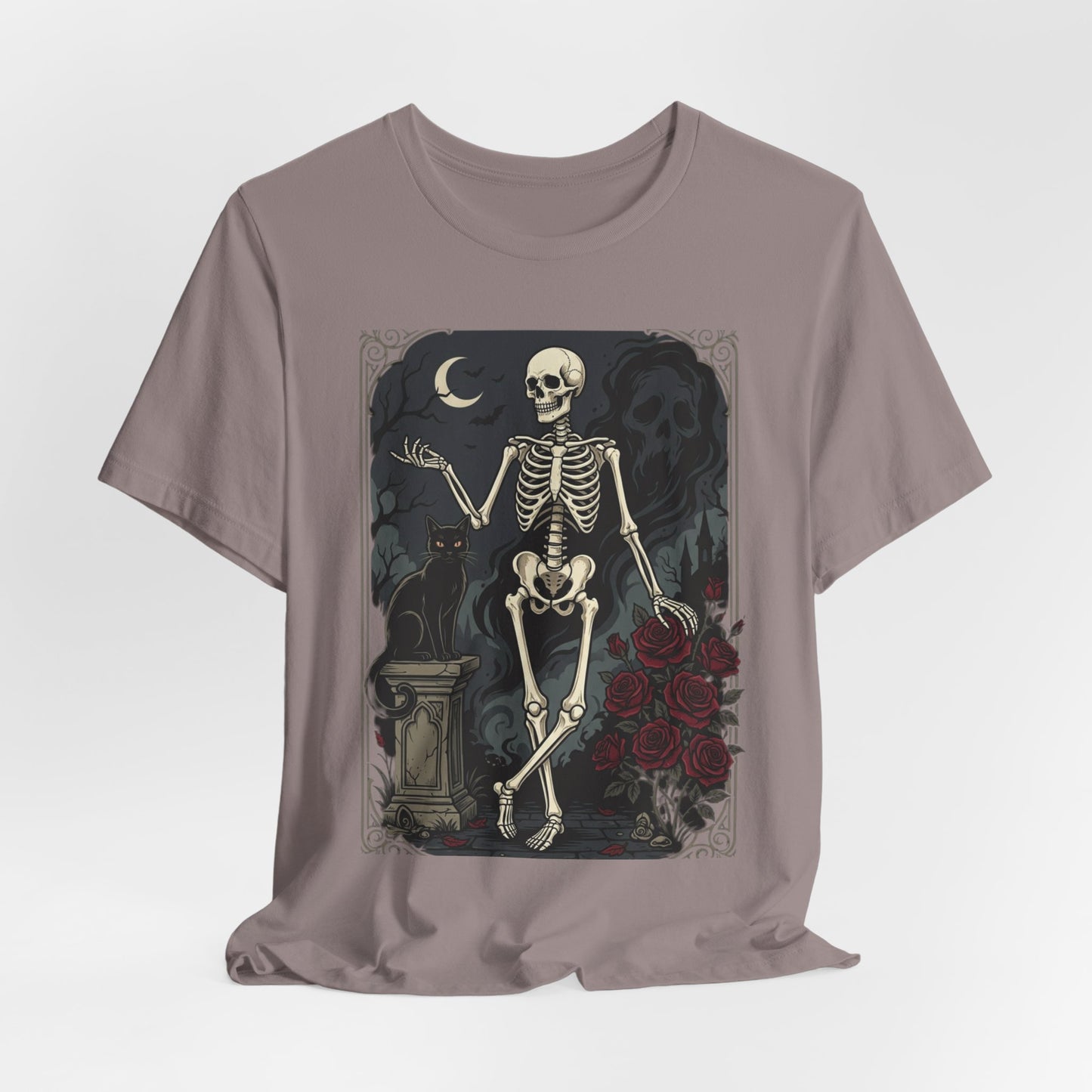 Skeleton Vintage Tarot Tee – Retro Gothic Skull Shirt