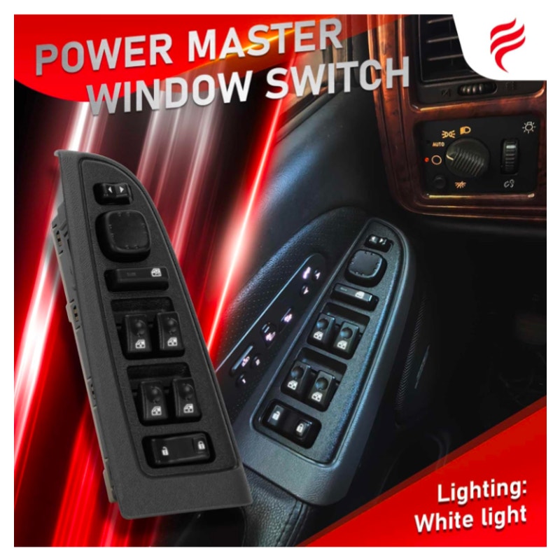 15883323 Front Driver Side Master Power Window Switch&Bezel for 2003-2007 Chevy GMC Cadillac