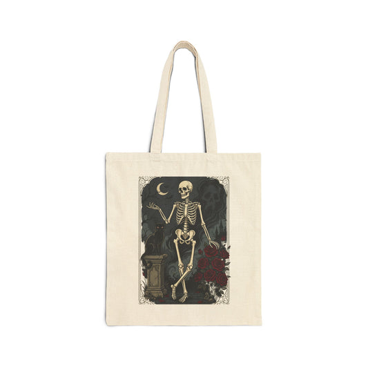 Skeleton Tarot Canvas Tote Bag