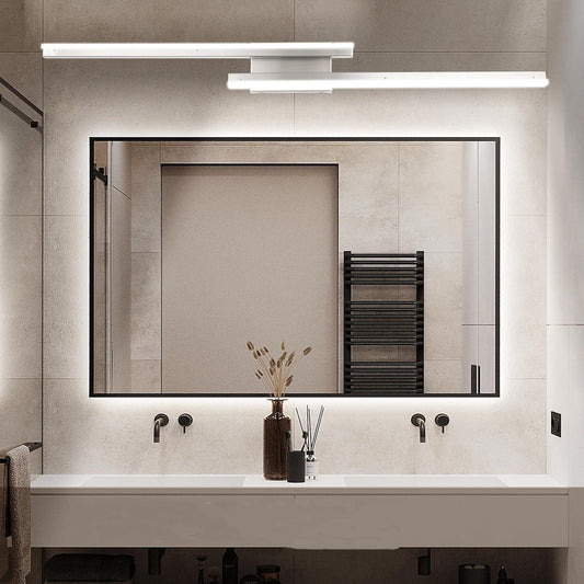 48in Brushed Nickel Vanity Light, Modern LED Bathroom Vanity Lights Fixture