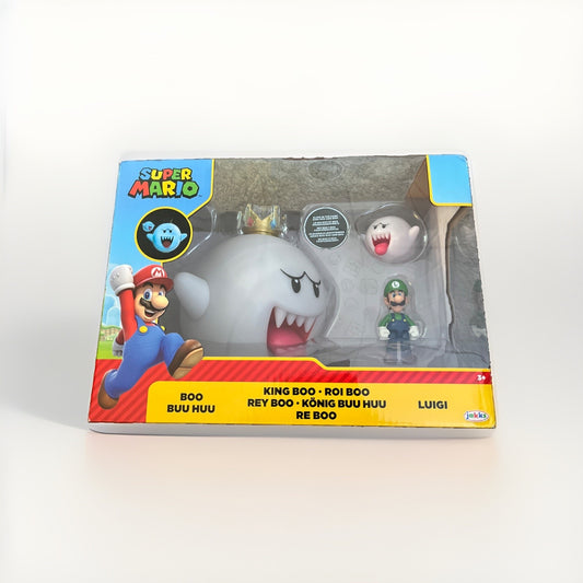 Super Mario KING BOO Figure Toy Diorama Set Jakks 2024 Luigi Glows In Dark NIB
