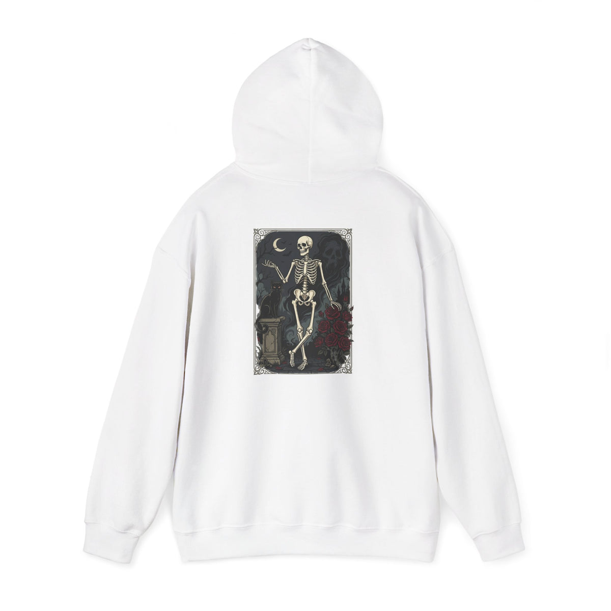 Gothic Skeleton Art Hoodie — Vintage Memento Mori Skull Design