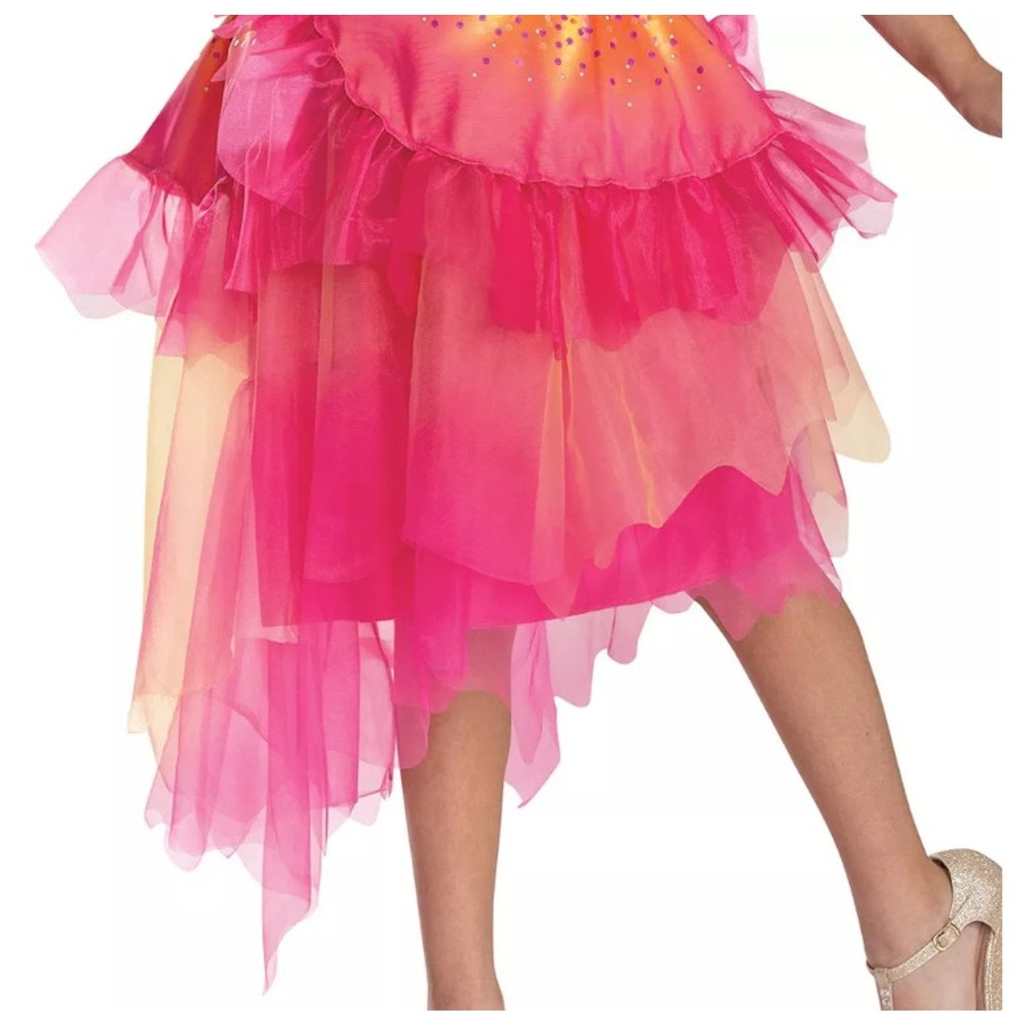 NBCUniversal Girls' S 4-6x Wicked the Musical Glinda Upland Oz Dust Deluxe Costume Dress Pink