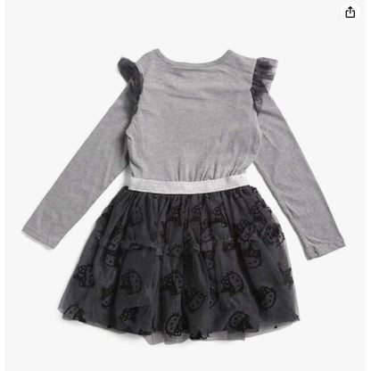 New Girls Halloween Hello Kitty Witch Dress 4T 100% Cotton Gray Black CUTE!