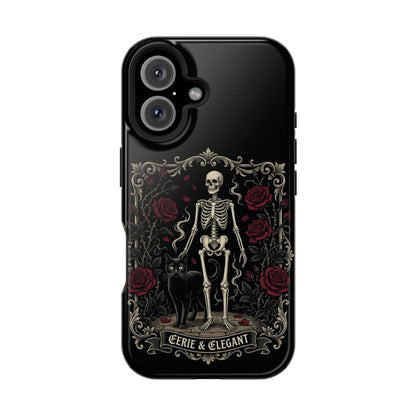 Eerie & Elegant Skeleton Phone Case — Magnetic Impact-Resistant