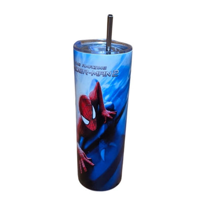 Spider Man 2 Stainless Steel 20oz Tumbler w/ Stainless Steel Straw, & Lid