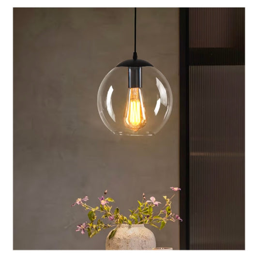 Glass Globe Pendant Light Modern Hanging Lighting Fixture