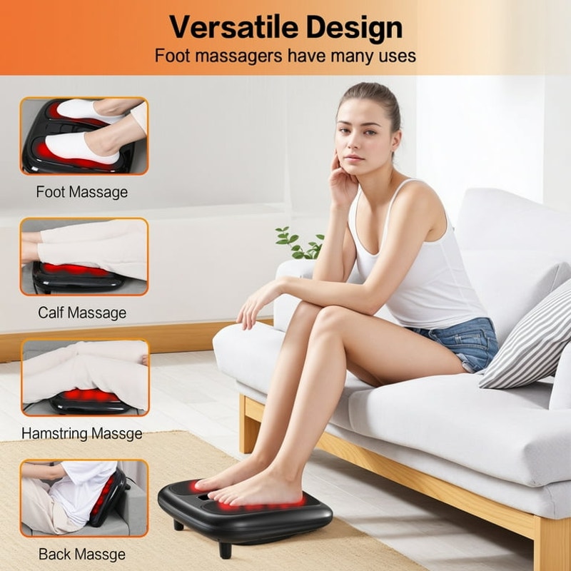 NEXPURE Foot Massager with Heat, Shiatsu Foot Massager with 3 Modes & Wireless Remote