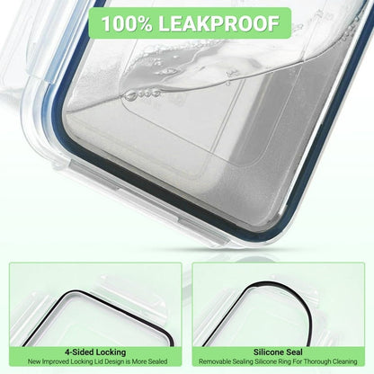 New Food Storage Containers with Airtight Lids 24 Containers w/ 24 Lids